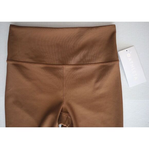 Athleta 410342 Women Sz S Walnut Brown High-Rise Elation Rib Tight Leggings - Picture 5 of 12
